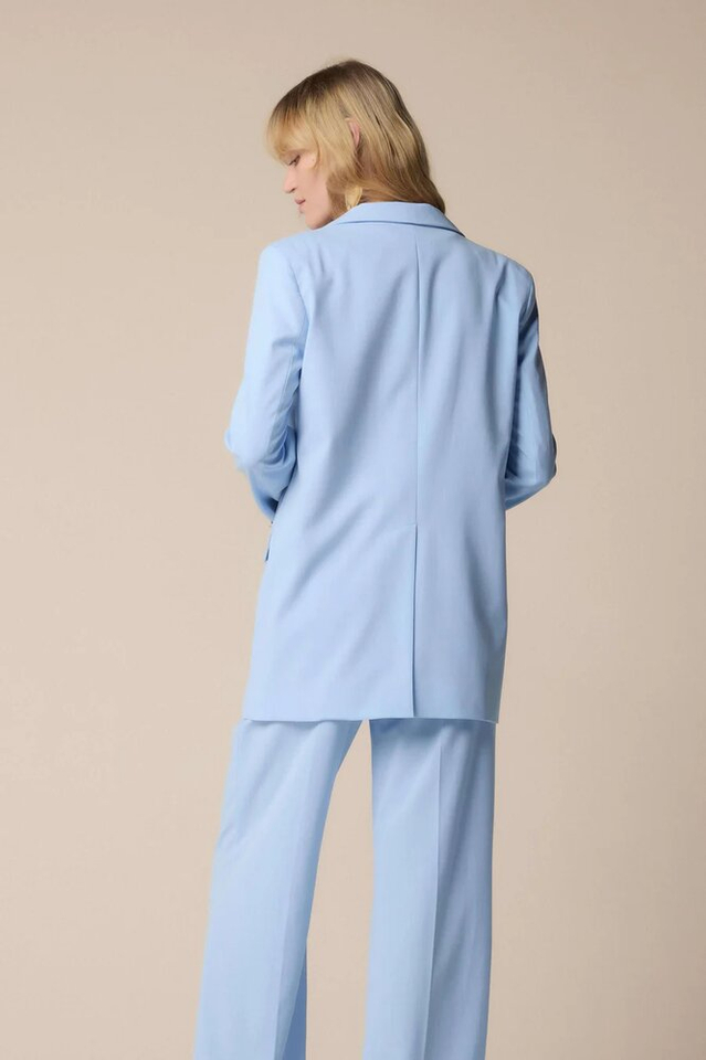 Lichtblauwe oversized lange blazer Ginebra Kocca 