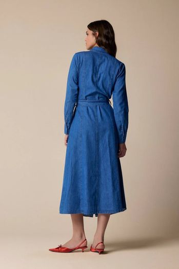 Lange jeansjurk met riem en zakken Peggi Kocca