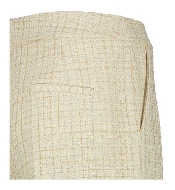 Beige broek met camelkleurig detail in chanel stijl Igina Kocca
