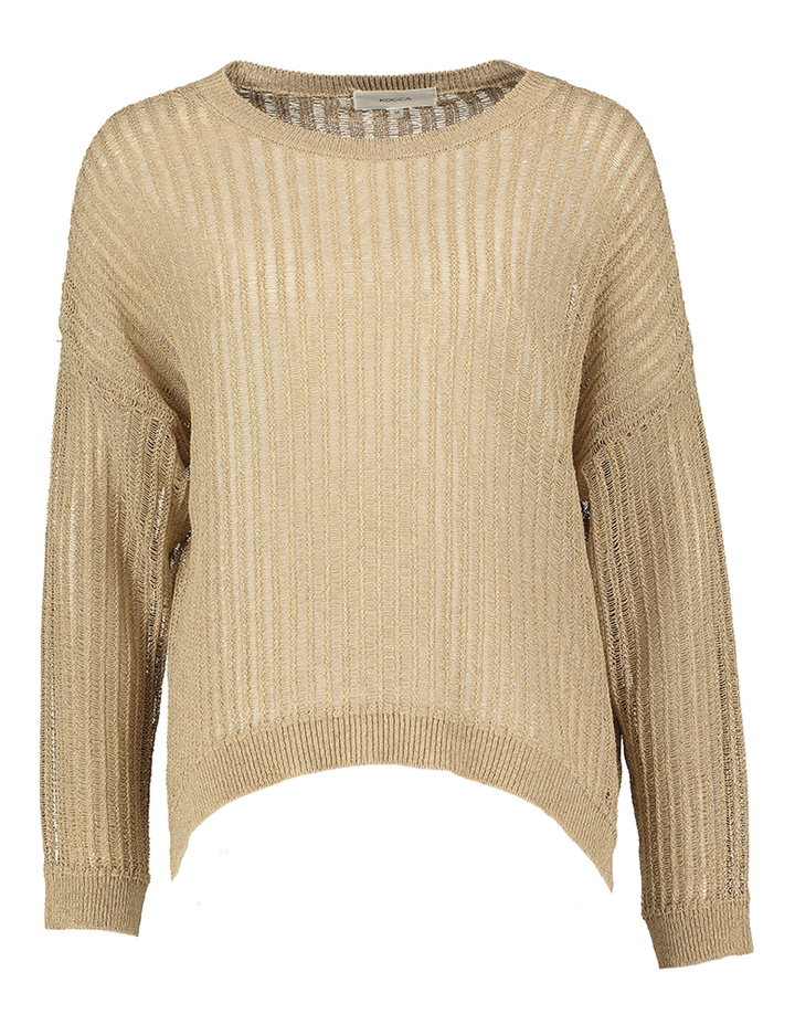 Beige gehaakte trui met glitterdraad Maurana Kocca