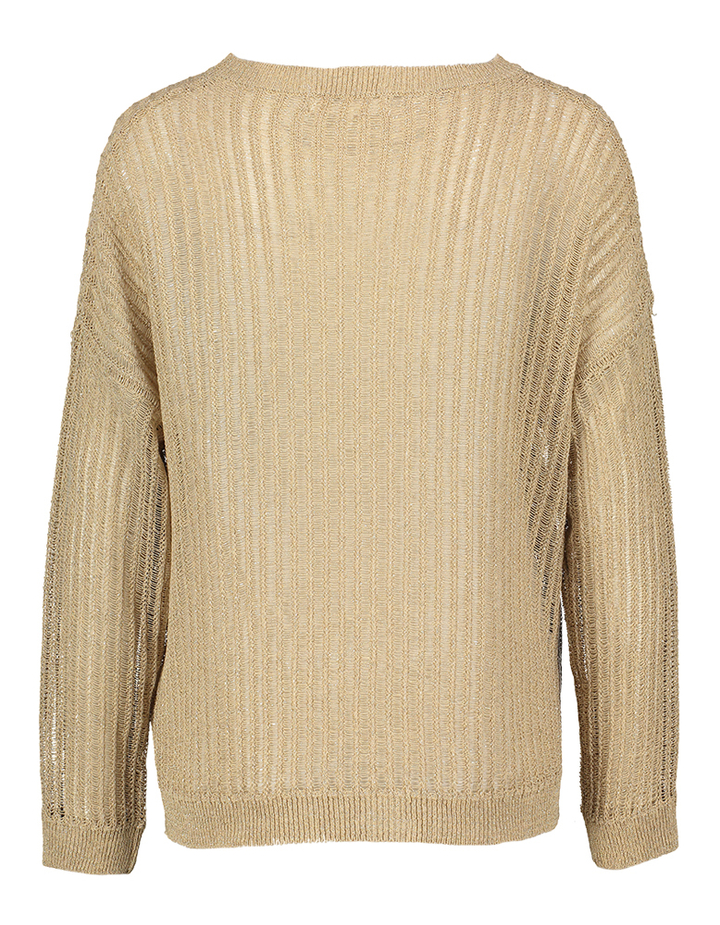 Beige gehaakte trui met glitterdraad Maurana Kocca