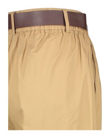 Camelkleurige katoenen broek met donkerbruine riem Magdalene Kocca