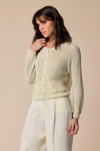 Beige gilet met glinsters Melanie Kocca