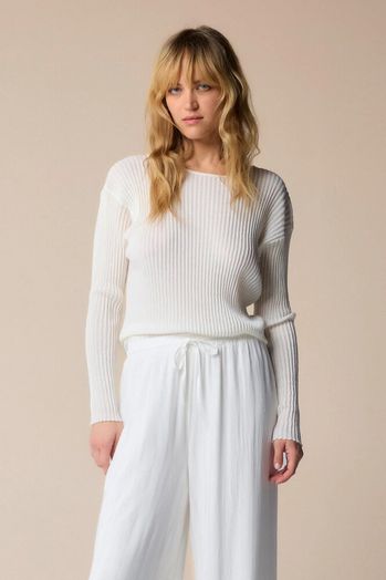 Witte broek met glitterdraad Karolin Kocca