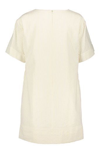 Beige gestreepte jurk met gouden glitterdraad Emeline Kocca