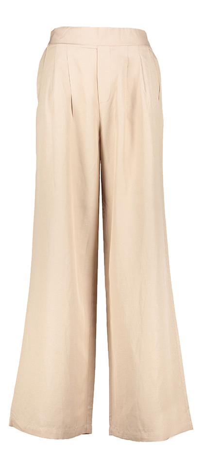 Beige wijde broek met bandplooi Jeff Kocca