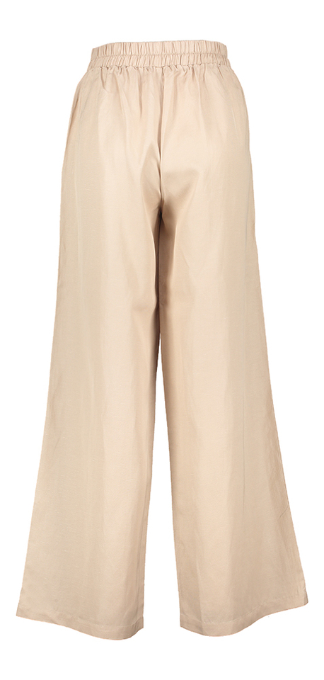 Beige wijde broek met bandplooi Jeff Kocca