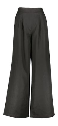 Kocca Zwarte wijde broek met bandplooi Jeff