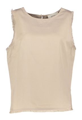Kocca Taupe kleurige mouwloze blouse Jeanine