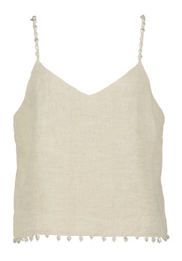 Beige linnen top met details in kralen Jelena Kocca