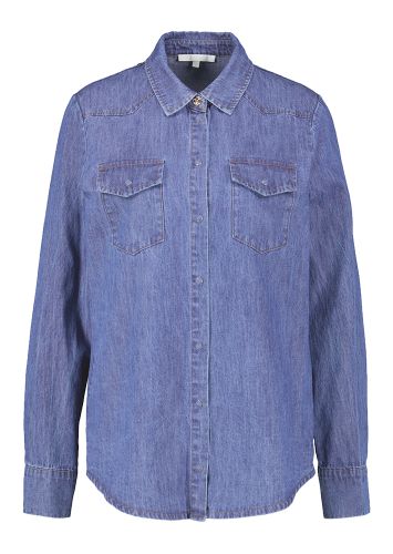 Blauw jeanshemd met drukknopen Pole Kocca