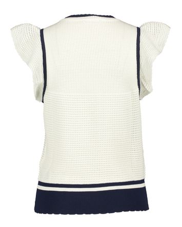 Witte mouwloze pull met donkerblauwe details Jose Kocca