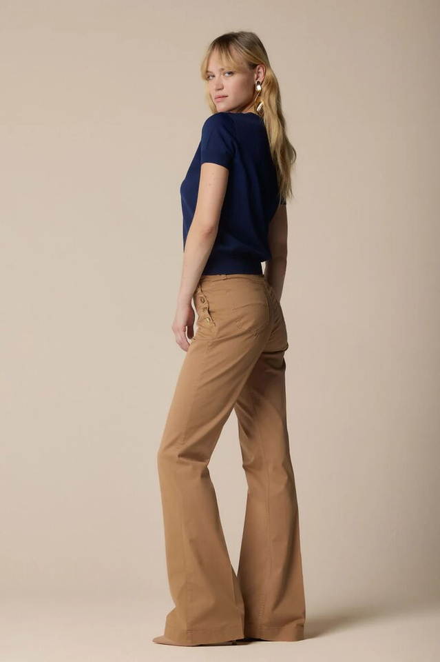 Blauwe trui met kanten detail Kutia Kocca