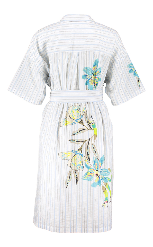 Gestreept hemdkleed met opdruk Taormina Due Amanti