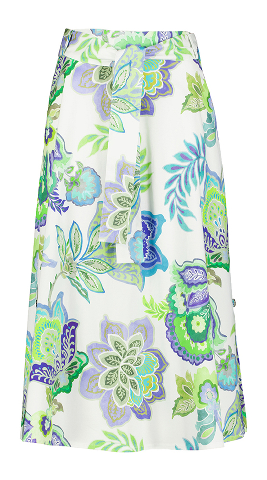 Halflange rok met bloemenprint en split Due Amanti 