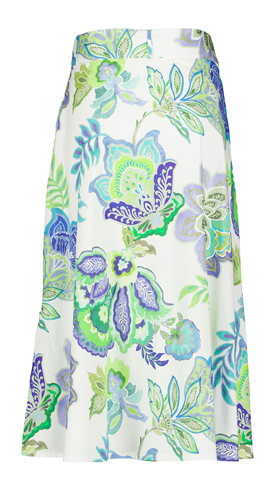 Halflange rok met bloemenprint en split Due Amanti 