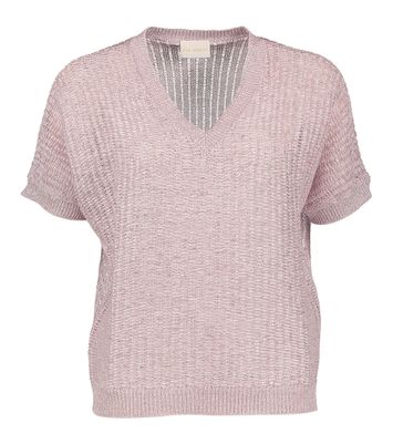 Mauve pull met glitterdraad Puglia Due Amanti
