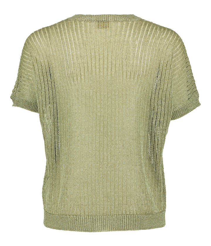 Brons kleurige pull met metaaldraad Puglia Due Amanti