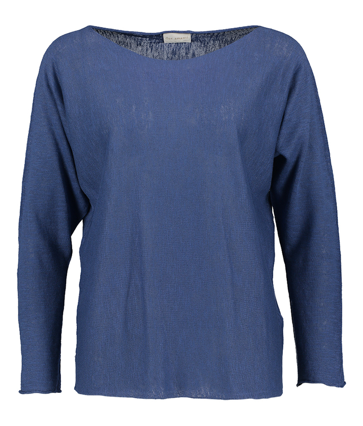 Blauwe linnen turi met boothals Bemili Due Amanti 