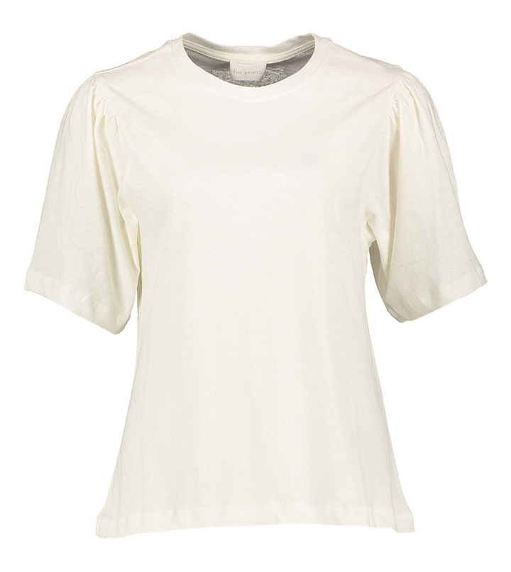 Beige T-shirt met subtiel pofmouw Jem Due Amanti