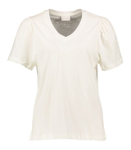 Beige T-shirt met V-hals Melly Due Amanti