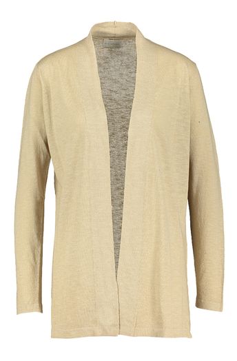 Beige openvallende linnen gilet Trento Due Amanti 
