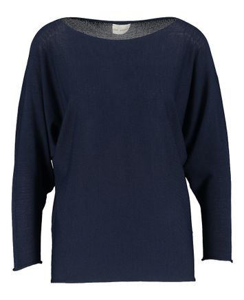 Navy trui met boothals Bemi cream Due Amanti 