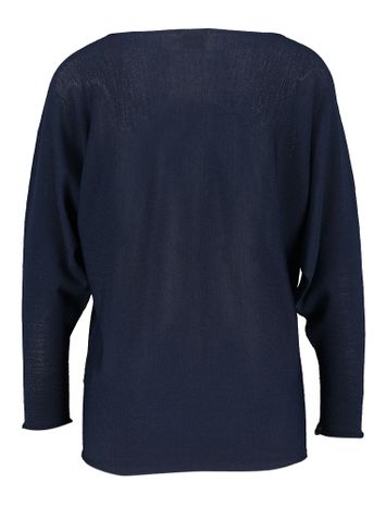 Navy trui met boothals Bemi cream Due Amanti 
