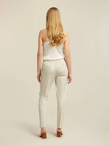 Ecru comfrtabele broek met elastiek Charlie Pants Beaumont