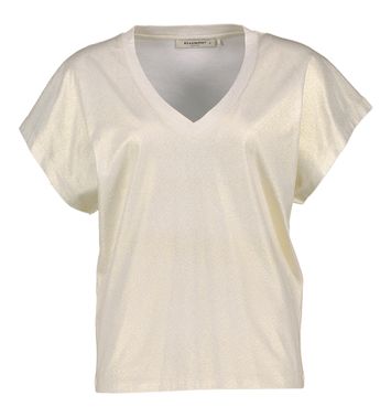 Ecru t-shirt met gouden glans Khloe Due Amanti 