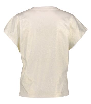 Ecru t-shirt met gouden glans Khloe Due Amanti 