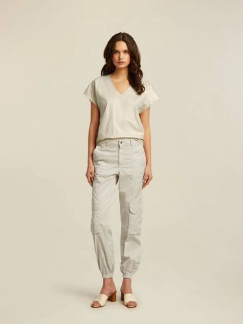 Ecru t-shirt met gouden glans Khloe Due Amanti 