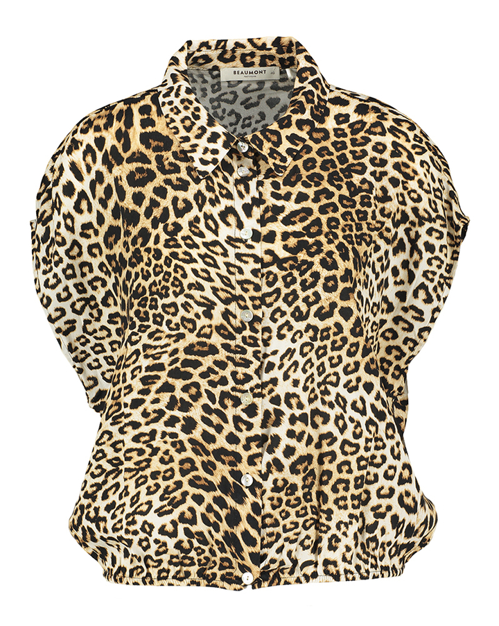 Blouse in dierenprint met korte mouwen Mariska Beaumont
