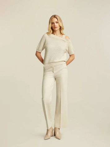Lichtbeige top met speciale hals en glinsters Bodie Beaumont