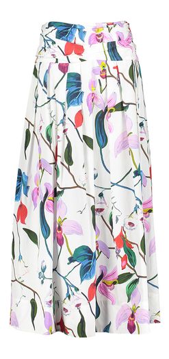 Witte katoenen rok met kleurrijke bloemenprint Carrie Natan