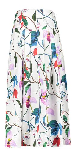 Witte katoenen rok met kleurrijke bloemenprint Carrie Natan