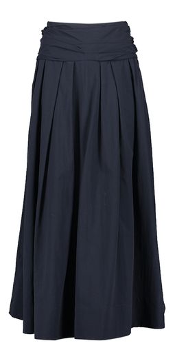 Donkerblauwe geklede halflange rok Carrie Natan