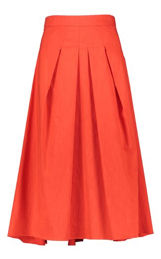 Roodkleurige geklede halflange rok Cupola Natan