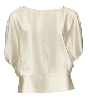 Parelmoerkleurige blouse met korte mouwen Choc Natan