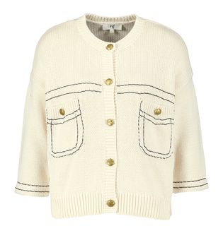 Jeff Beige gilet met zakken doorstikt Charli