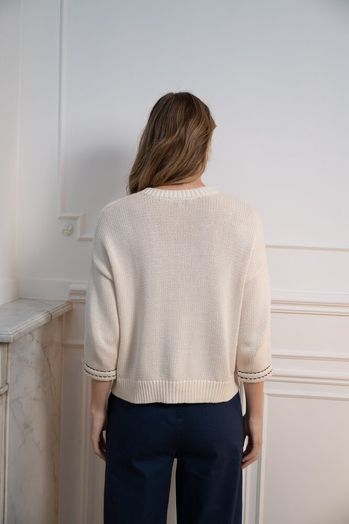 Beige gilet met zakken doorstikt Charli Jeff