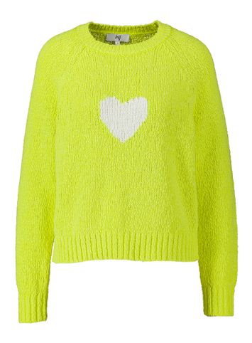 Fluo gele trui met hart Bella Jeff