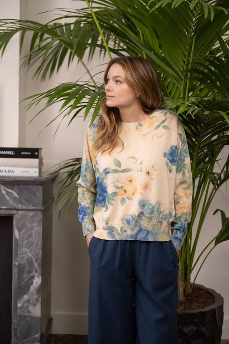 Multicolor trui in bloemenprint Francy Jeff
