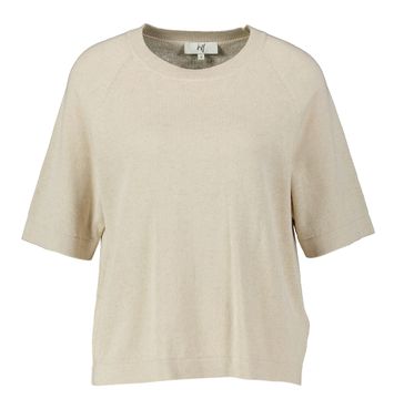Beige pull met ronde hals en driekwart mouwen Fanny  Jeff