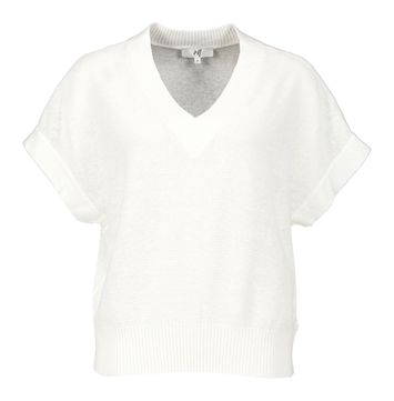 Beige pull met v-hals Ellie