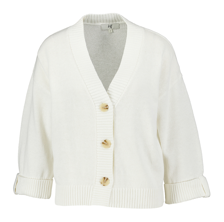 Vanille gilet met v-hals Elise Jeff