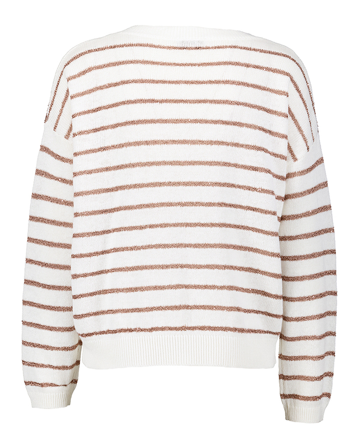 Wit gestreepte pull met v-hals Ella Jeff