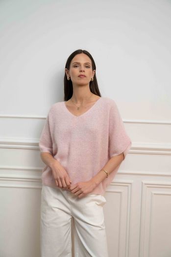 Roze trui met alpaca wol Jeff 