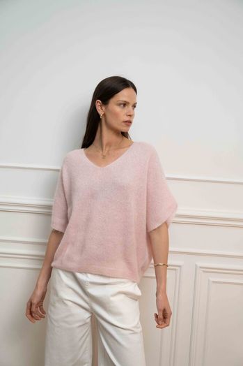 Roze trui met alpaca wol Jeff 