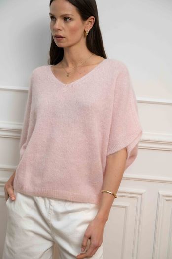 Roze trui met alpaca wol Jeff 